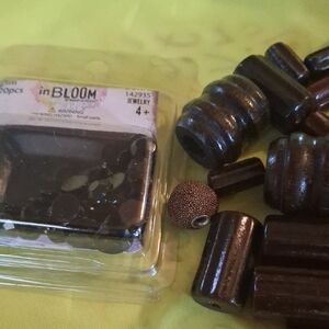 In BLOOM Dark Brown Mixed Wooden Beads Jewelry Pack